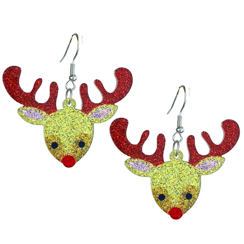 Wholesale 2 Pairs/pack Christmas Tree Gingerbread Man Lights Snowflake Earrings ACC-ES-HY176