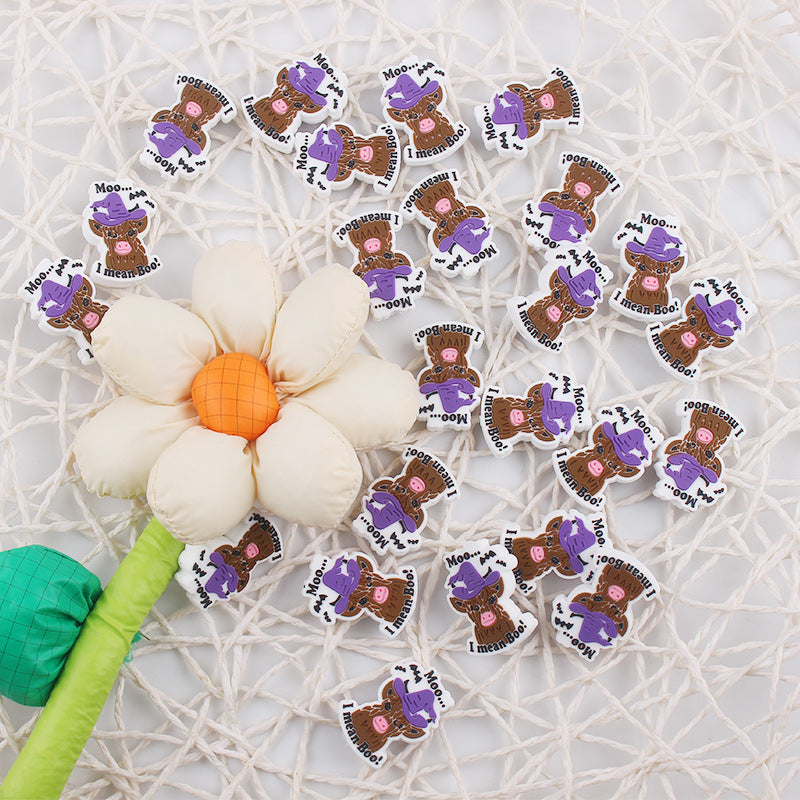 Wholesale 10pcs Cartoon Magic Cow Silicone Beads Focal Beads DIY Beadable Pen Accessories ACC-BDS-GuangTian022