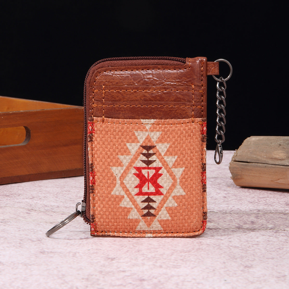 Wholesale Vintage Cotton and Linen Aztec Western Style Bohemian Card Holder Wallet