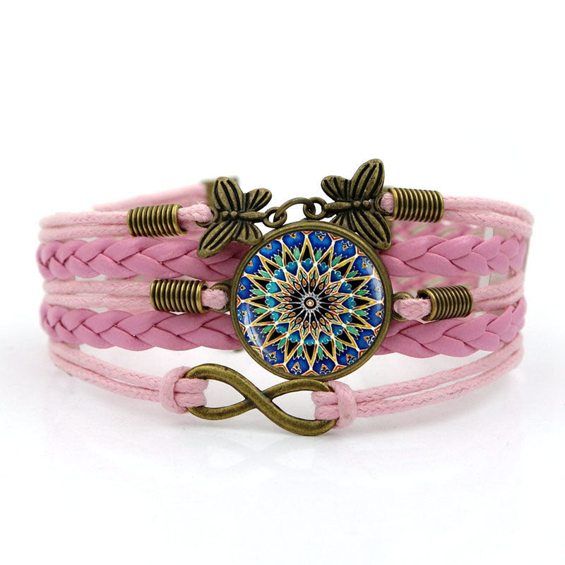 Wholesale Handmade Mandala Yoga Bracelet Multi Layer Woven Cord With Butterfly Symbols Everyday Wear Gift Boutique Resale