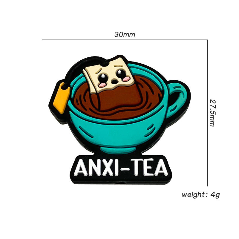 Wholesale 10pcs  realistic tea and coffee cup silicone Focal Beads DIY Bead Accessories