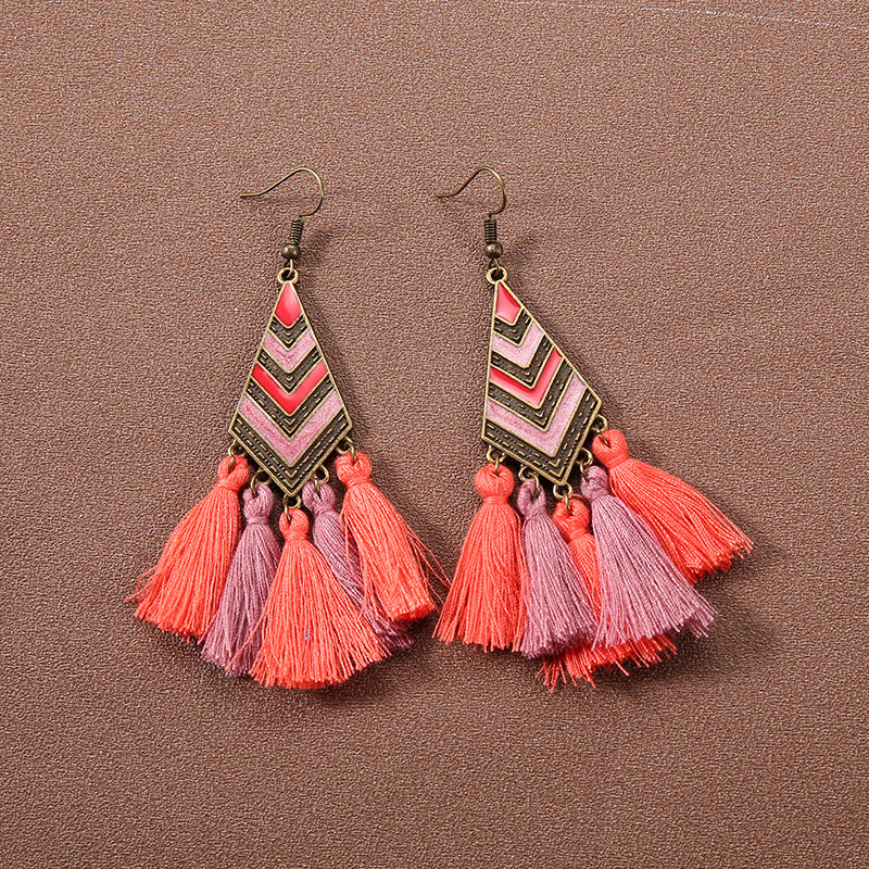 Wholesale Retro Bohemian Ethnic Style Earrings Tassel Earrings ACC-ES-Gumi005