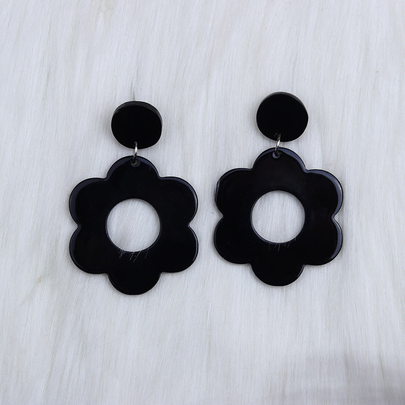 Wholesale Flower Hollow Earrings Earrings Acrylic  Simple Style Sweet and Fresh Earrings