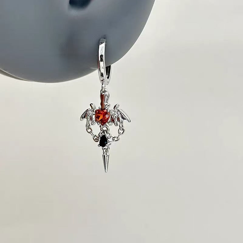 Wholesale Gothic Bat Wing Pendant Earrings,  Zinc Alloy Electroplated,  Stylish Dark Fashion Jewelry