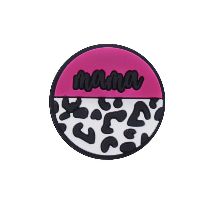 Wholesale 5pcs MaMa Silicone Beads Focal Beads Mother's Day ACC-BDS-GuangTian032