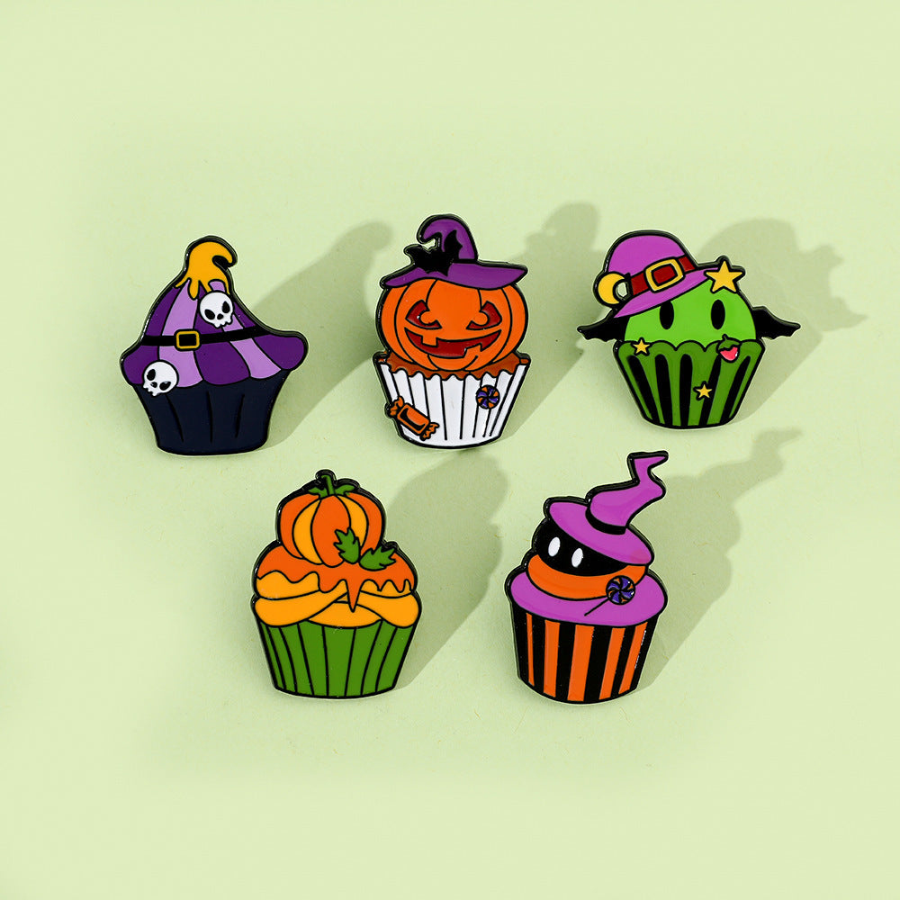 Wholesale Cartoon creative  theme paper cup cake shape alloy brooch