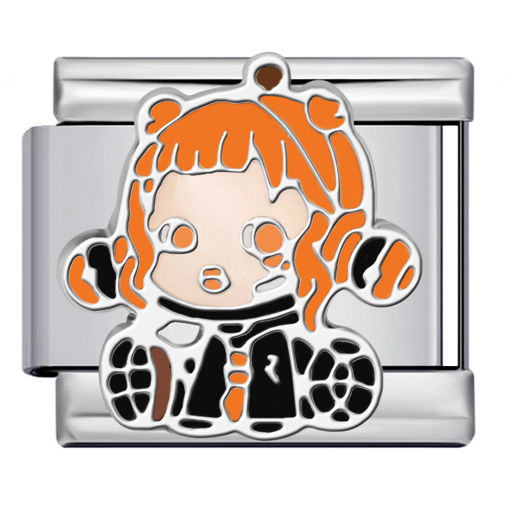 Wholesale 2pcs/pack  Italian Charm Bracelet 9mm DIY Splicing Anime Cute Cartoon Stainless Steel Composable Bracelet