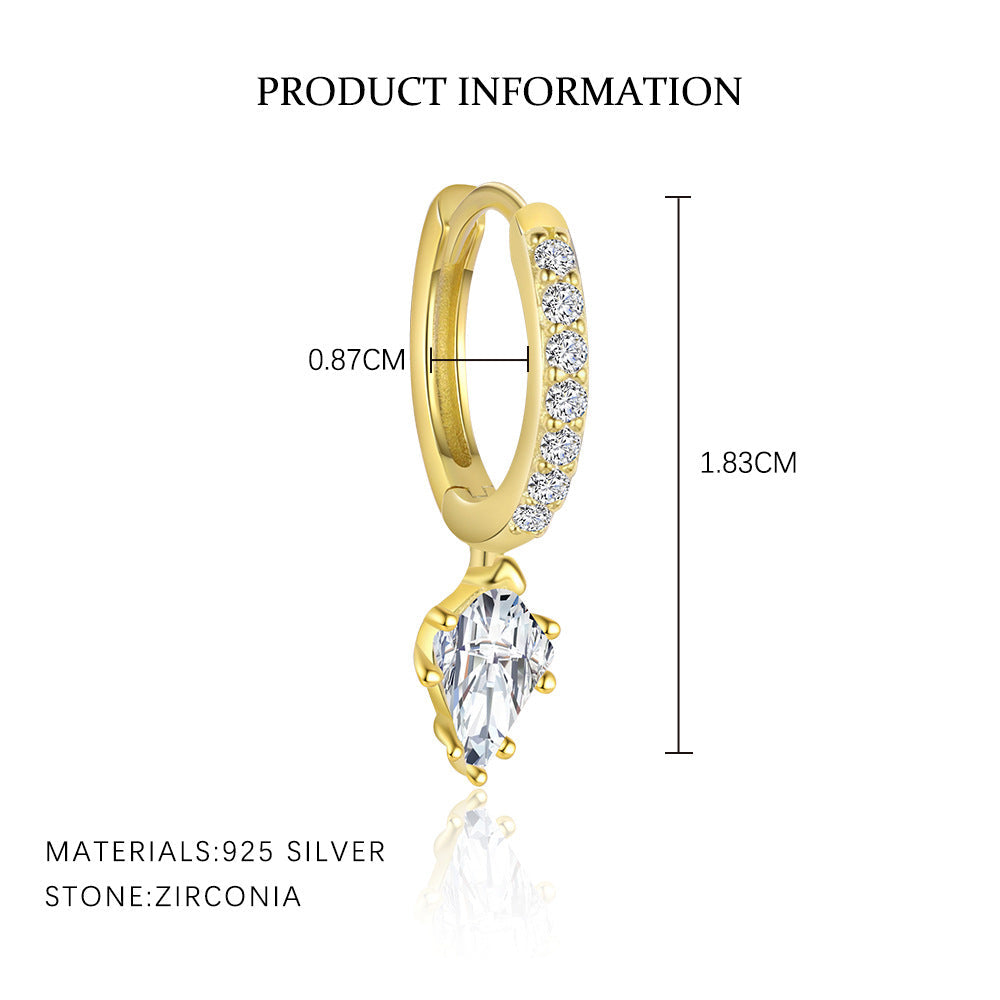 Wholesale S925 sterling silver light luxury diamond cross earrings