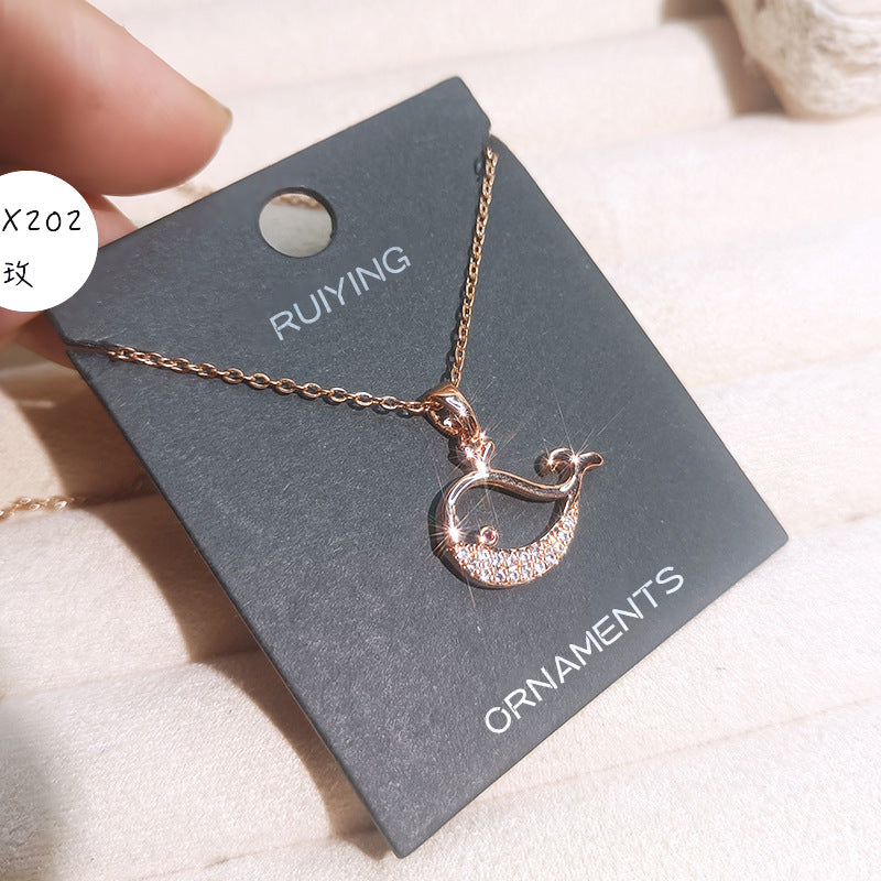 Wholesale Zircon Titanium Steel Necklace ACC-NE-Qingyan002