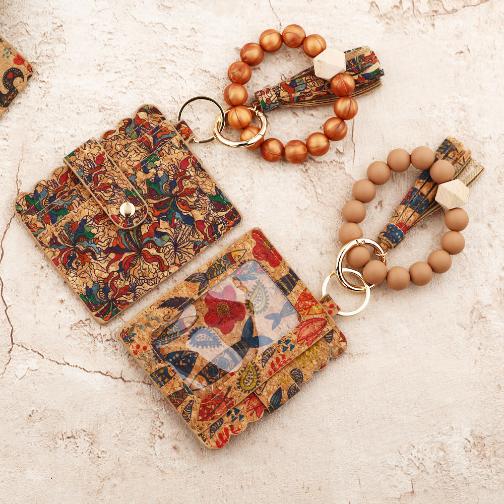 Wholesale 10PCS  Small Wallet Silicone Bead Bracelet Wristlet Keychain