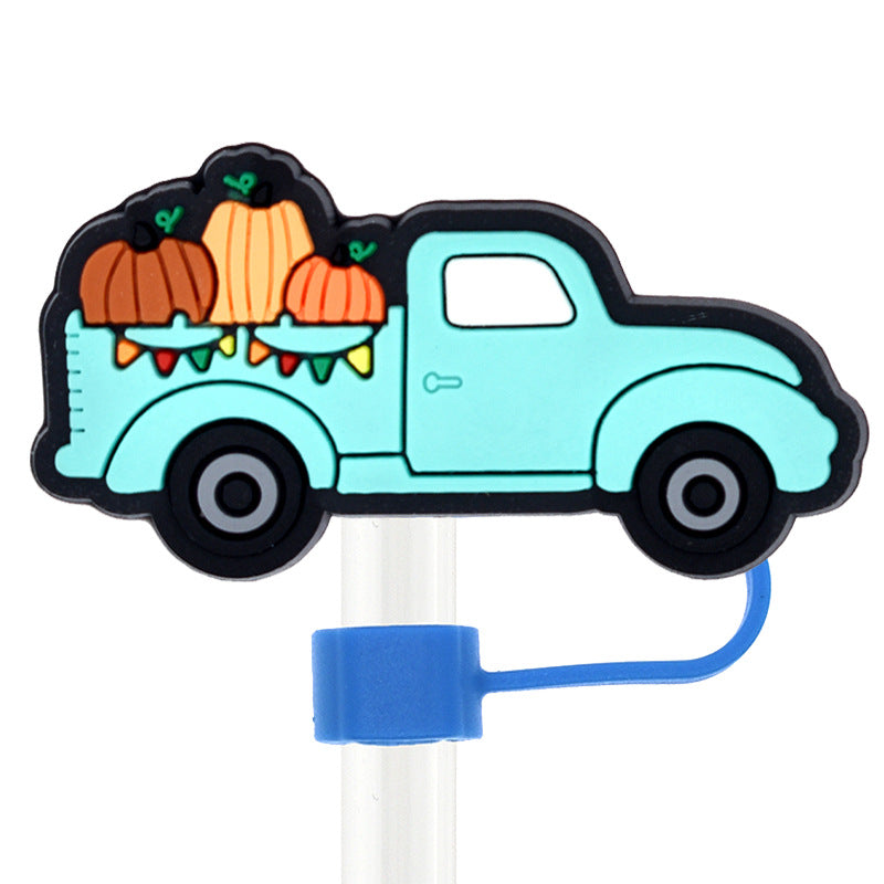 Wholesale Random 100pcs Thanksgiving 10mm Soft Glue Straw Plug Straw Tube Cap ACC-SCR-RYY069