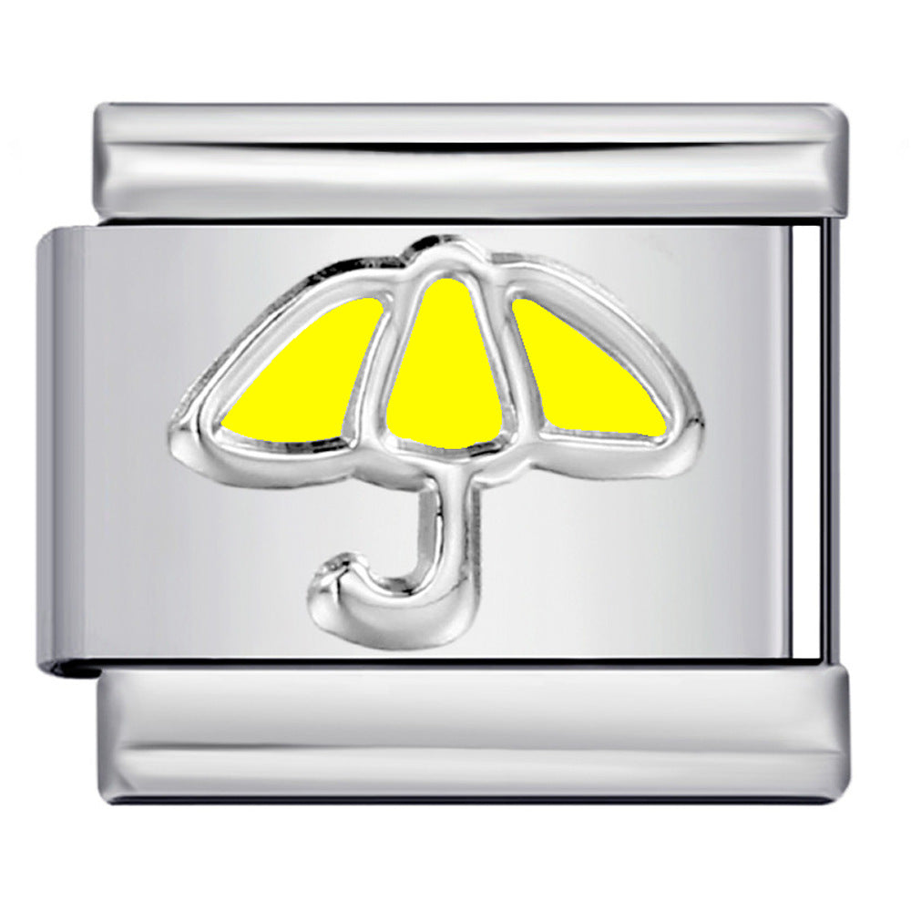 Wholesale  Italian Charm Bracelet 9mm DIY  colorful dripping umbrella  Creative Stainless Steel Composable Bracelet