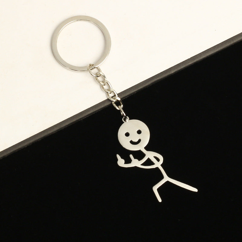 Wholesale Titanium Steel Graffiti Stickman Keychains ACC-KC-HongAo005