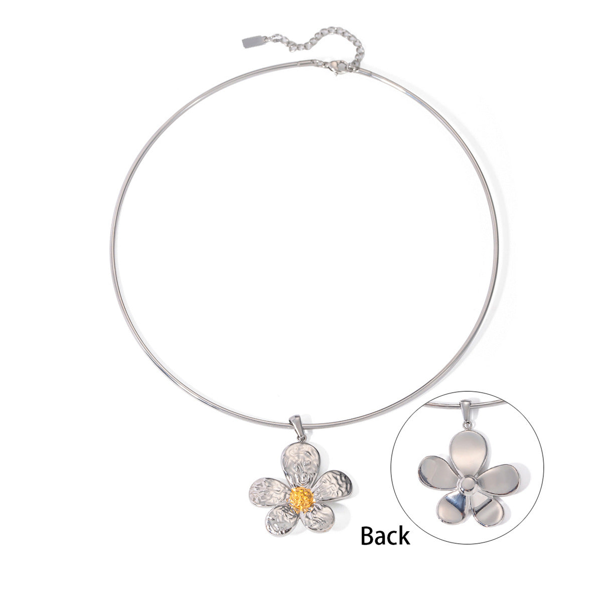 Wholesale Stainless Steel Flower Pendant Necklace ACC-NE-JieDing004