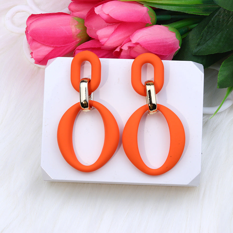 Wholesale Buckle Spray Paint Acrylic Fresh Earrings