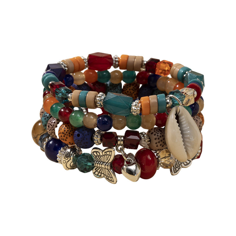 Wholesale Bohemian Resort Style Contrast Color Beaded Bracelet ACC-BT-XLH005