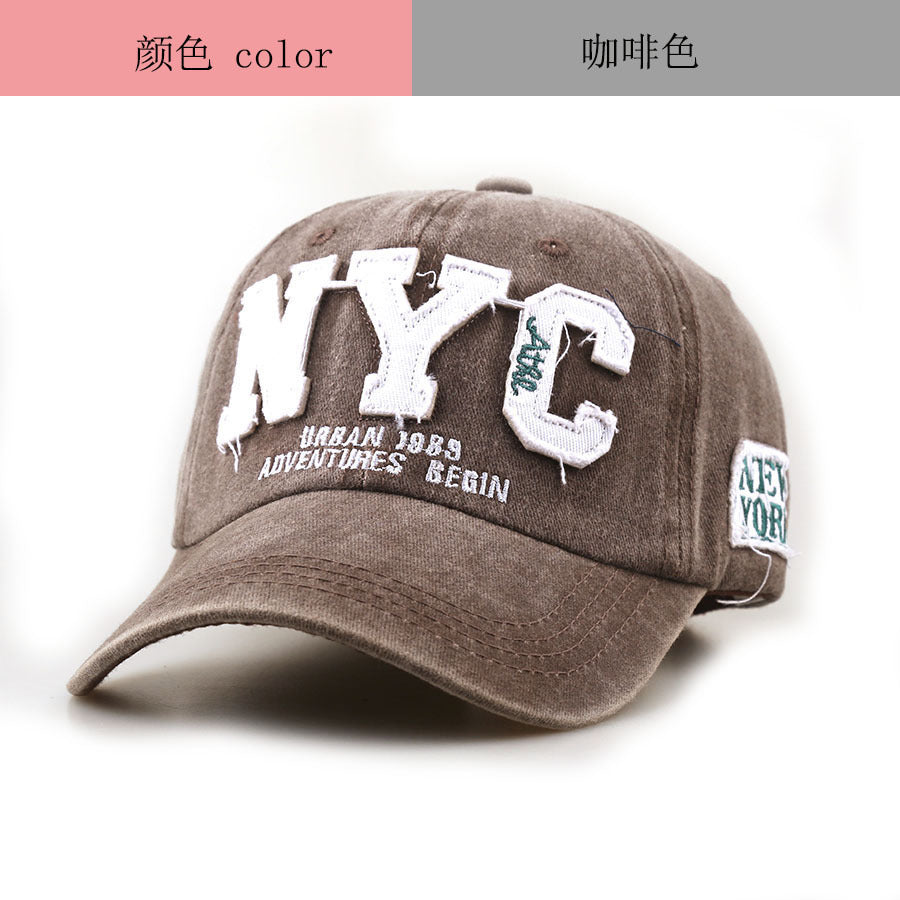 Wholesale Trendy Women' s Baseball Cap with Embroidery NYC Letters,  Black,  Sun Protection Casual Beach Hat,  Boutique Resale