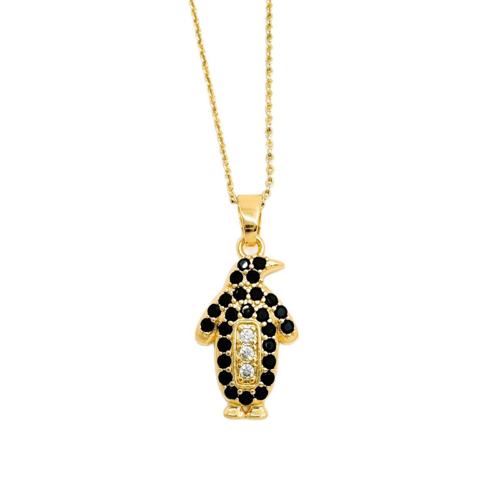 Wholesale Ocean Animal Pendant Necklace Penguin Shell Crab Design Gold Plated Copper Zircon Jewelry Accessory