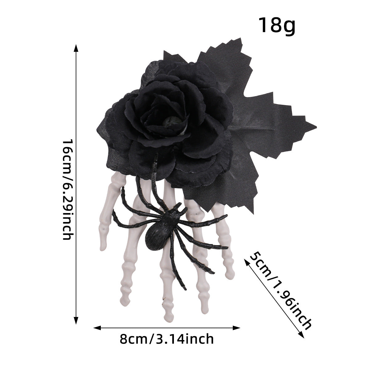 Wholesale  Black Rose Bone Claw Side Clip Hair Clips