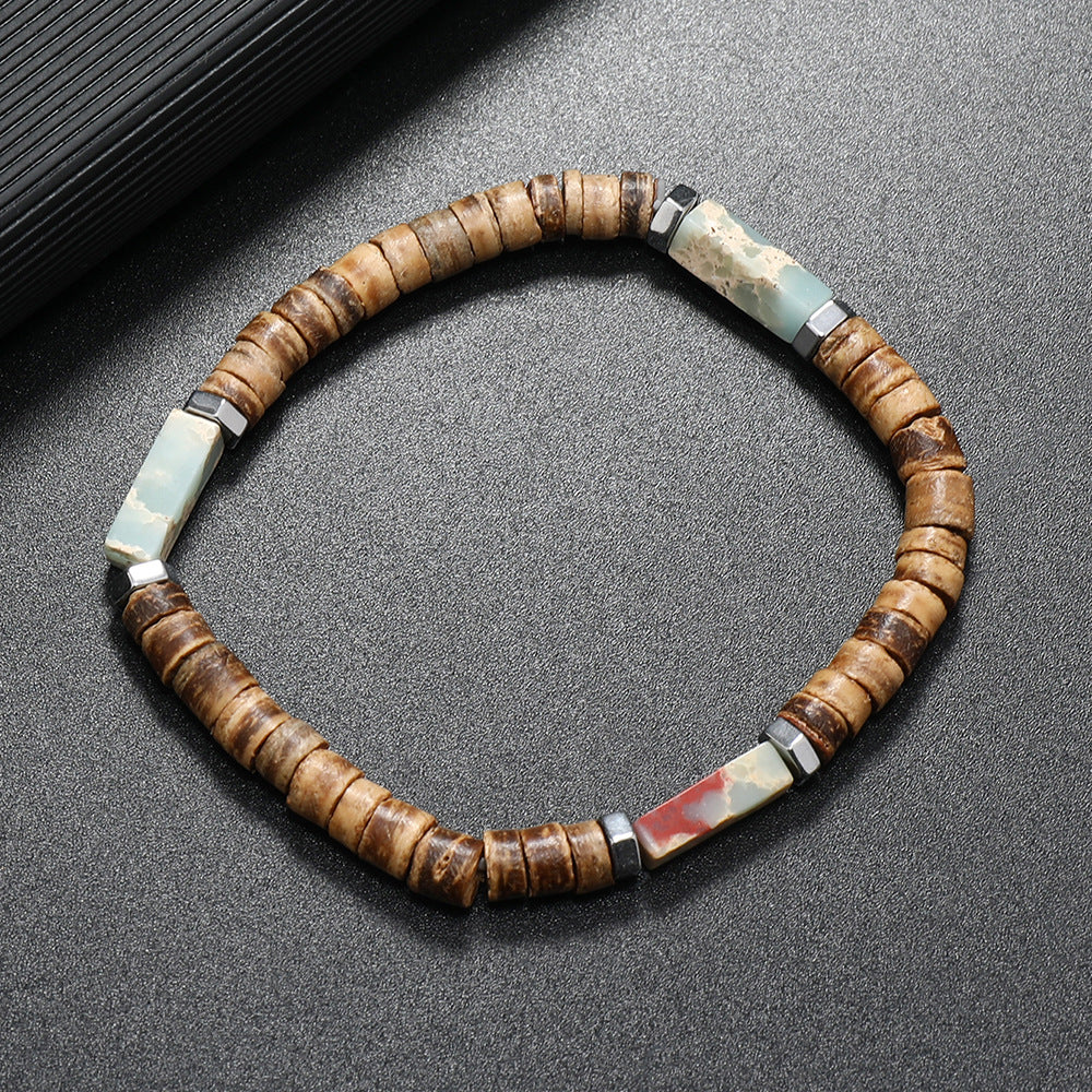 Wholesale Retro Ethnic Multi Layer nut Shell Bead Bracelet Unisex Fashion Hand Jewelry Casual Gift For Everyday Wear