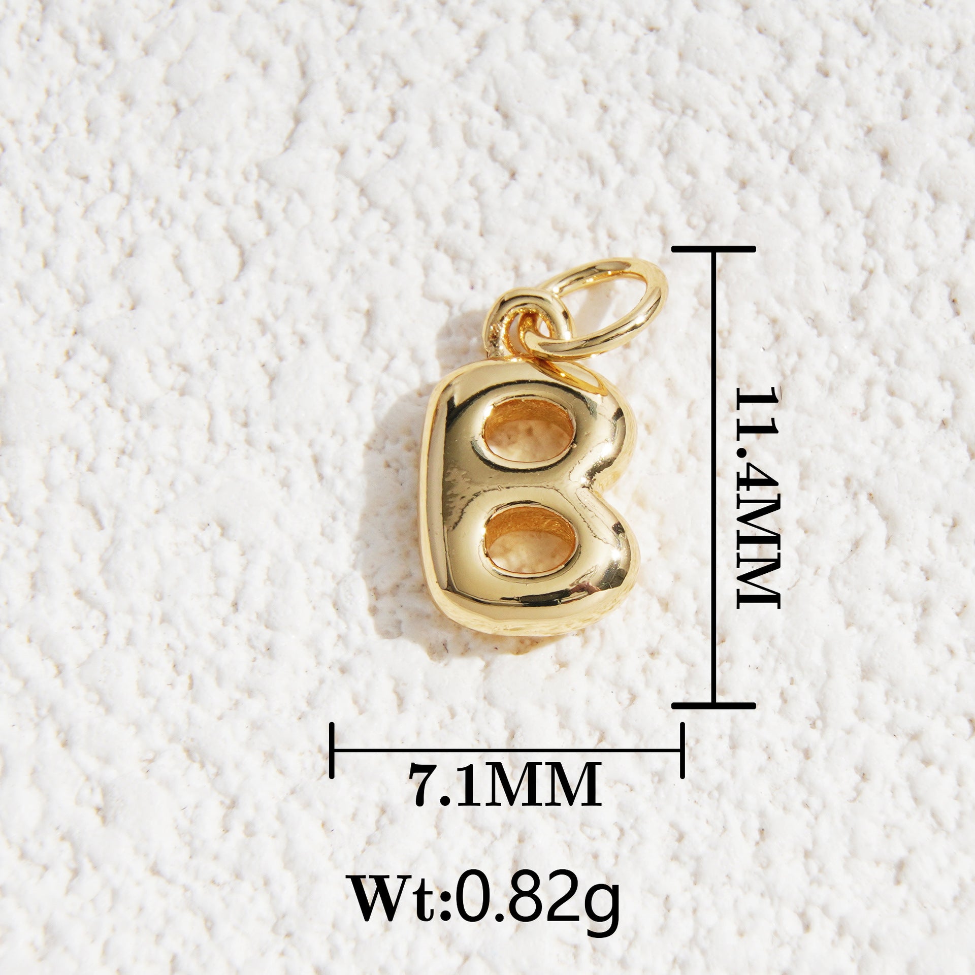 Wholesale5pcs DIY Copper Jewelry Charms— Gold-Tone Letter Series