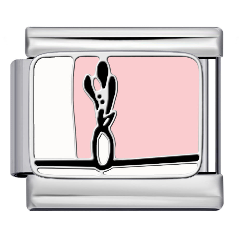 Wholesale Italian modular  titanium steel drip welding pattern DIY bracelet