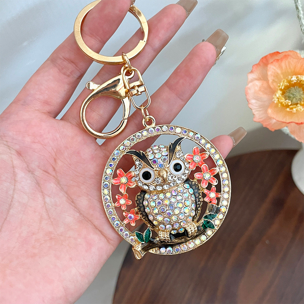 Wholesale Diamond Metal Owl Alloy Keychains Metal Keychain ACC-KC-CH054