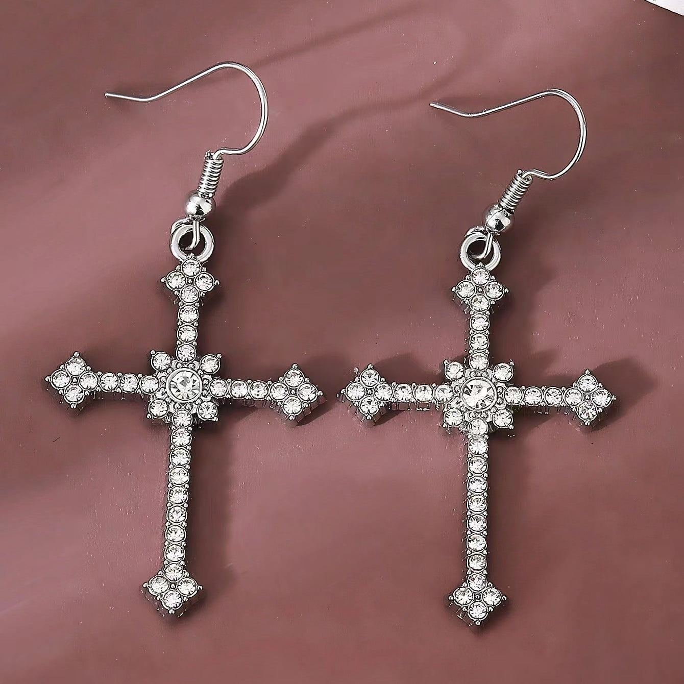 Wholesale Cross Gold-plated Zirconium Light Luxury Earrings ACC-ES-MY029