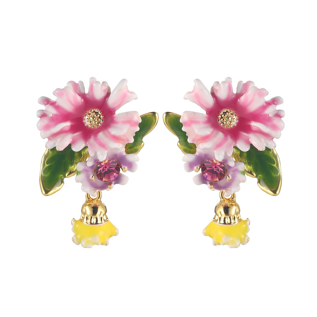 Wholesale Floral Drop Earrings High-End Sensation Summer Atmosphere Ear Jewelry