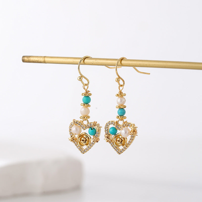 Wholesale turquoise earrings natural turquoise earrings