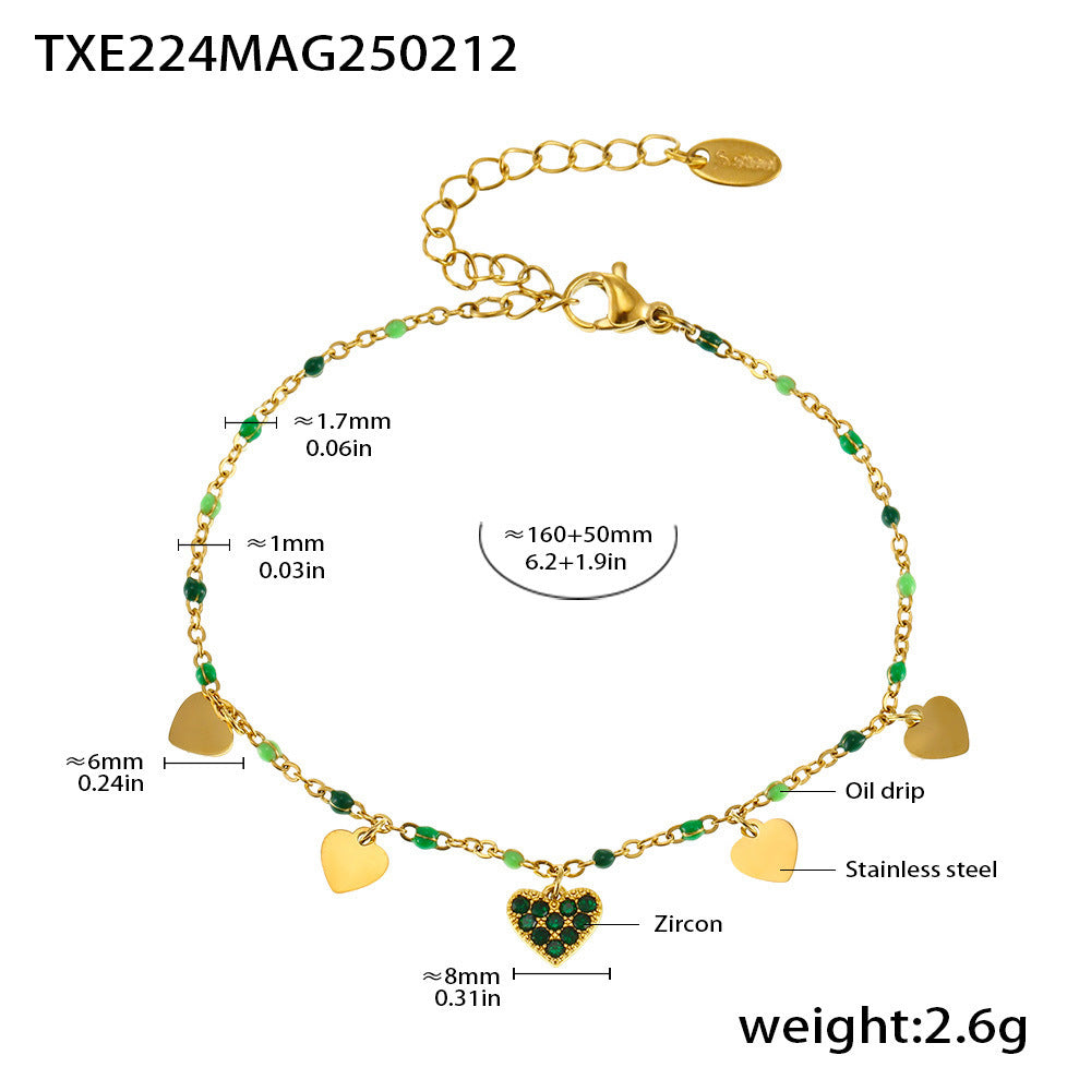 Wholesale zircon titanium steel necklace love clavicle chain