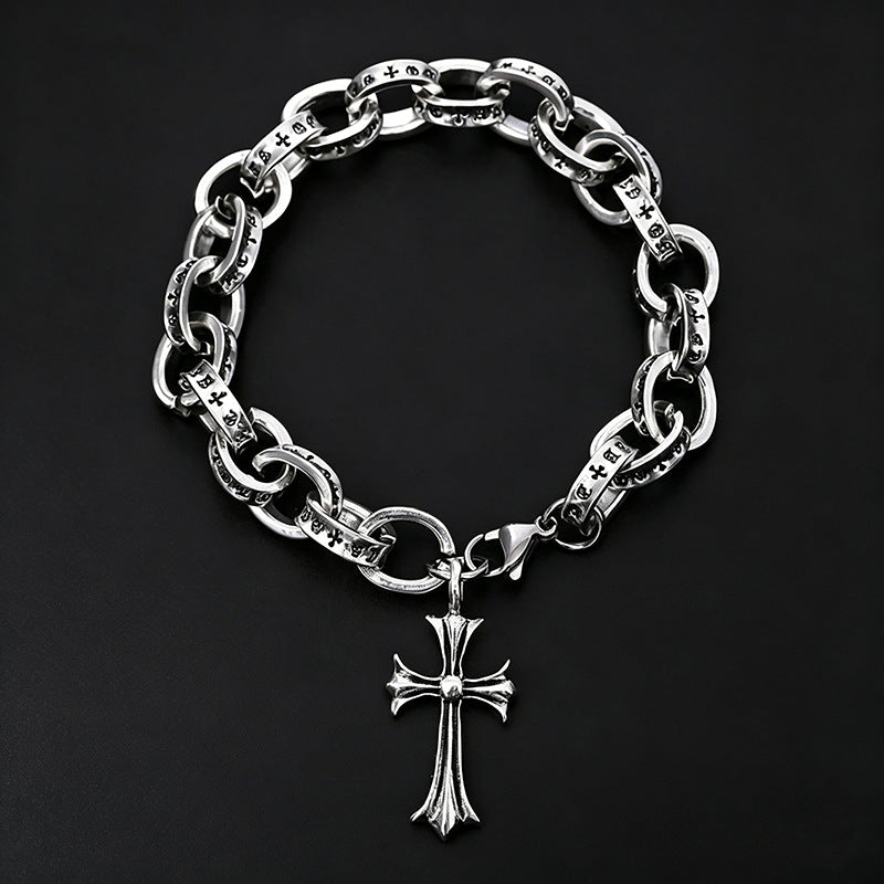 Wholesale Retro Cross Pendant Bracelet Unisex Alloy Jewelry Fashion Accessory Gift