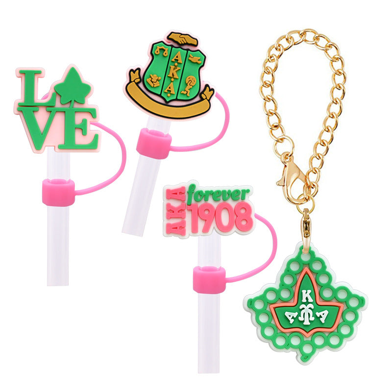 Wholesale Random 100pcs Pink Series Straw Cover 10MM Straw Tube Cap