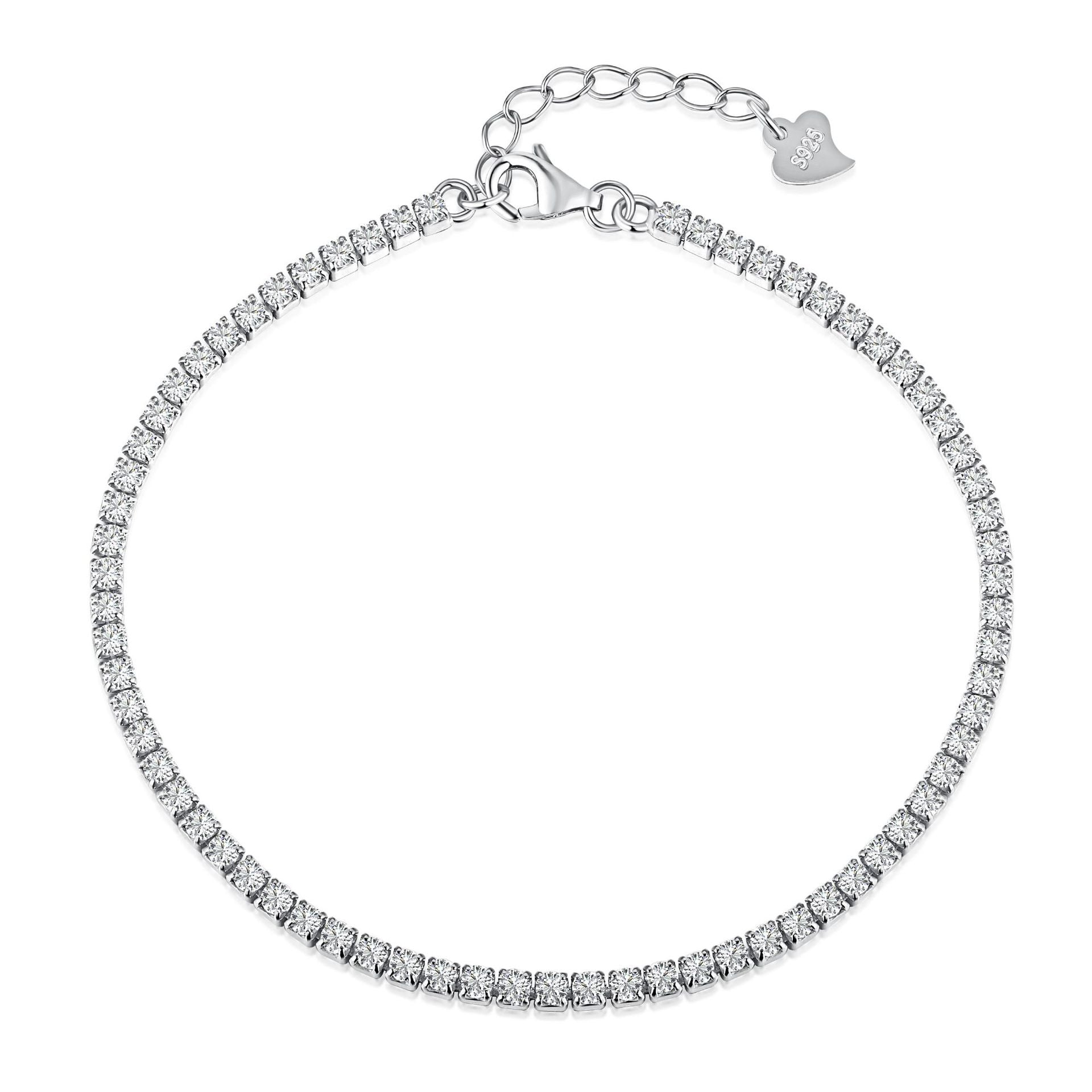 Wholesale Zircon Tennis Bracelet 925 Silver Hidden Clasp Women S Everyday Jewelry Accessory