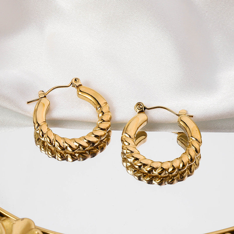 Wholesale Stainless Steel Geometric Irregular Shaped Earrings ACC-ES-RuiX010