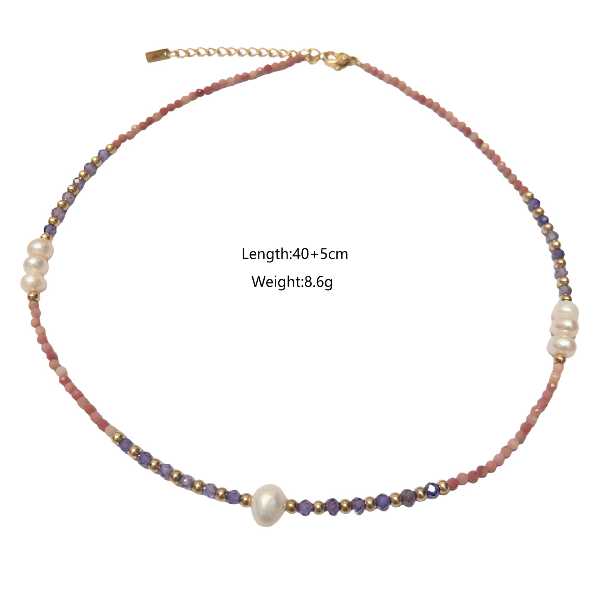 Wholesale Stainless steel Bohemian  Natural Stone Handmade Natural Pearl Guardian Bead Chain Necklace