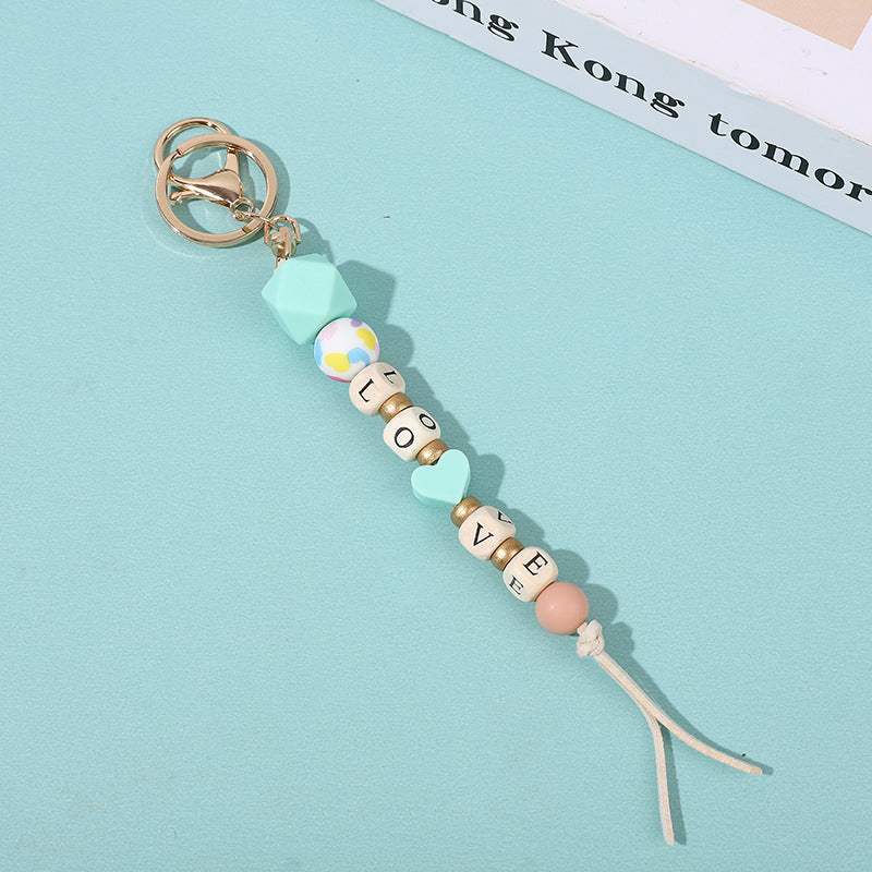 Wholesale Colorful Silicone Beaded Lanyard Keychain ACC-KC-QiuXue009