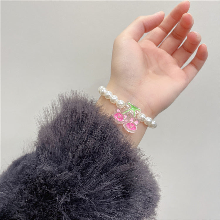 Wholesale Cartoon cute bear cute  pearl bracelet necklace