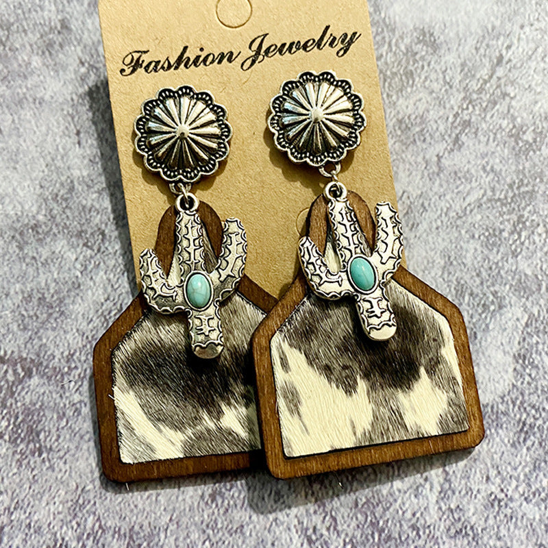 Wholesale Vintage Western Style Bohemian Wood Earrings ACC-ES-XinChuan031