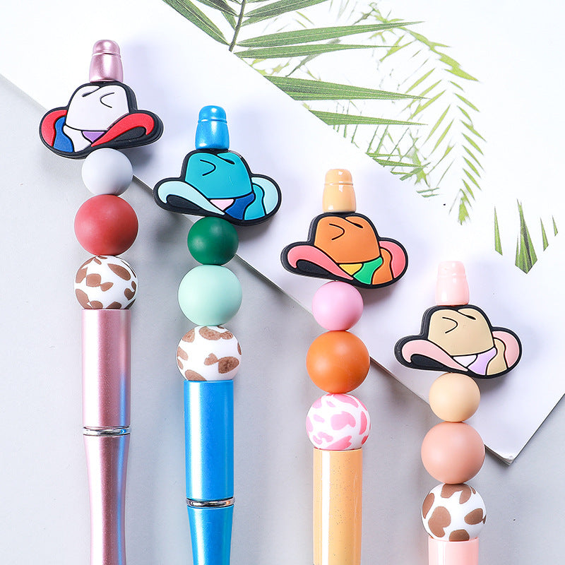 Wholesale 20pcs Western Style Cowboy Hat Silicone Beads Focal Beads DIY Beading Accessories ACC-BDS-RongFa007