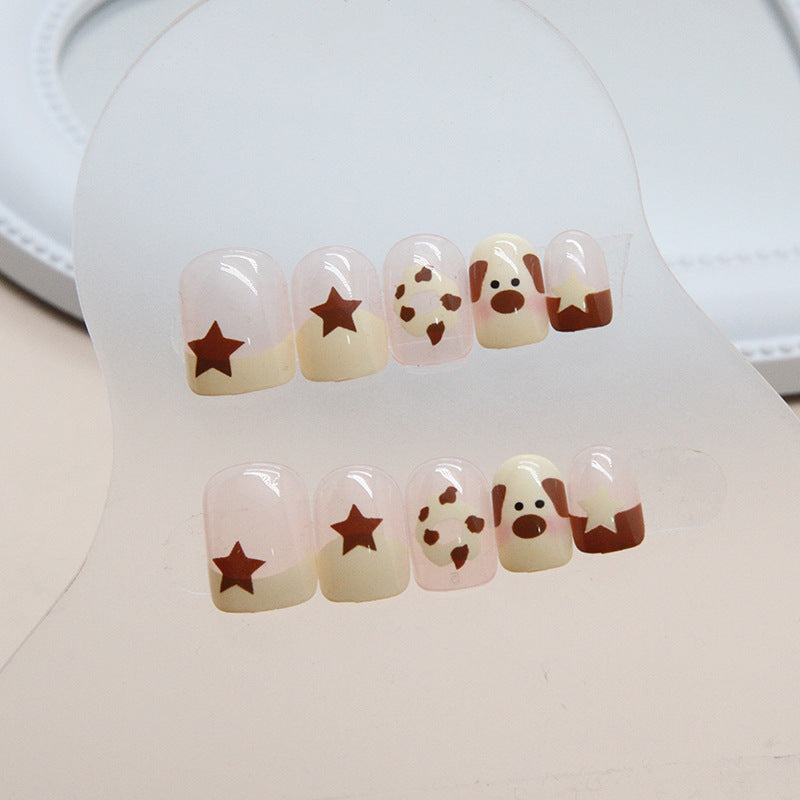 Wholesale 24 Pieces/box Cute Puppy Star Nails Kits Nail Stickers