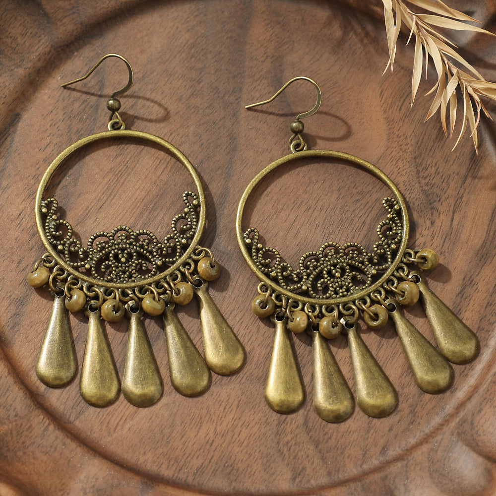 Wholesale Alloy Vintage Flower Earrings Set Bohemian Style Jewelry Accessory