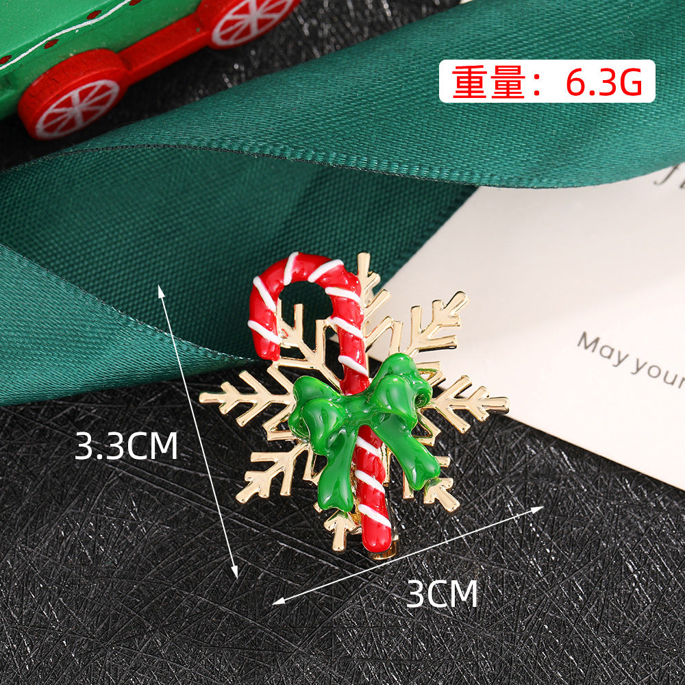 Wholesale Christmas cartoon snowflake alloy brooch