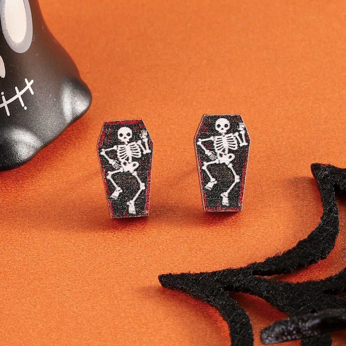 Wholesale Wood ghost  earrings