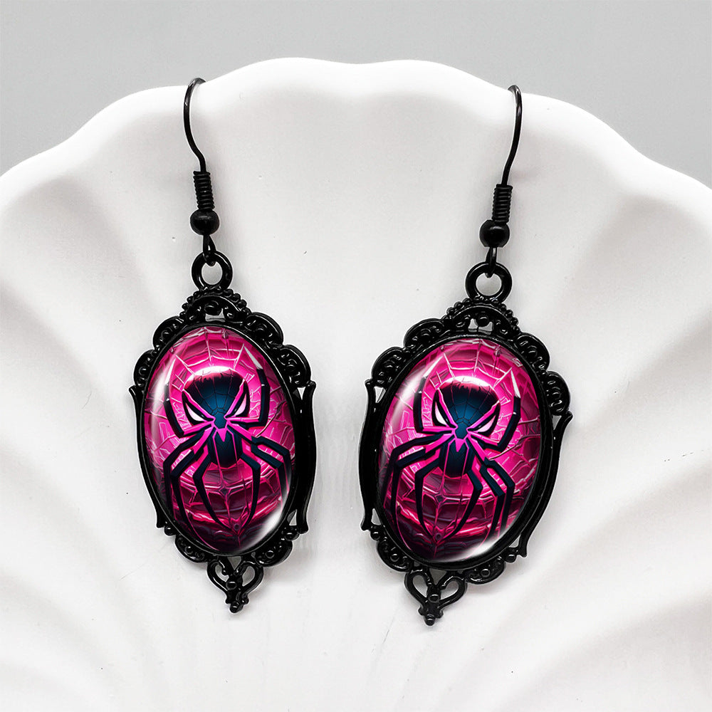 Wholesale Halloween Retro Bloody Spider Round Earrings ACC-ES-XiangLian008