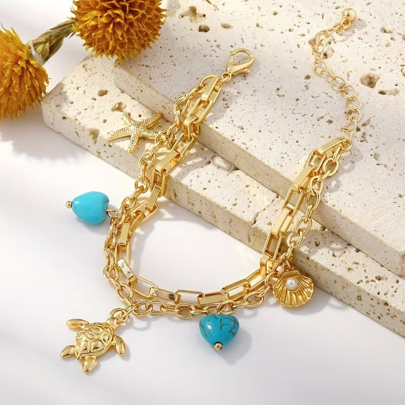 Wholesale Retro Sea Life Pendant Necklace,  Electroplated Metal,  Trendy Fashion Accessory for Resale