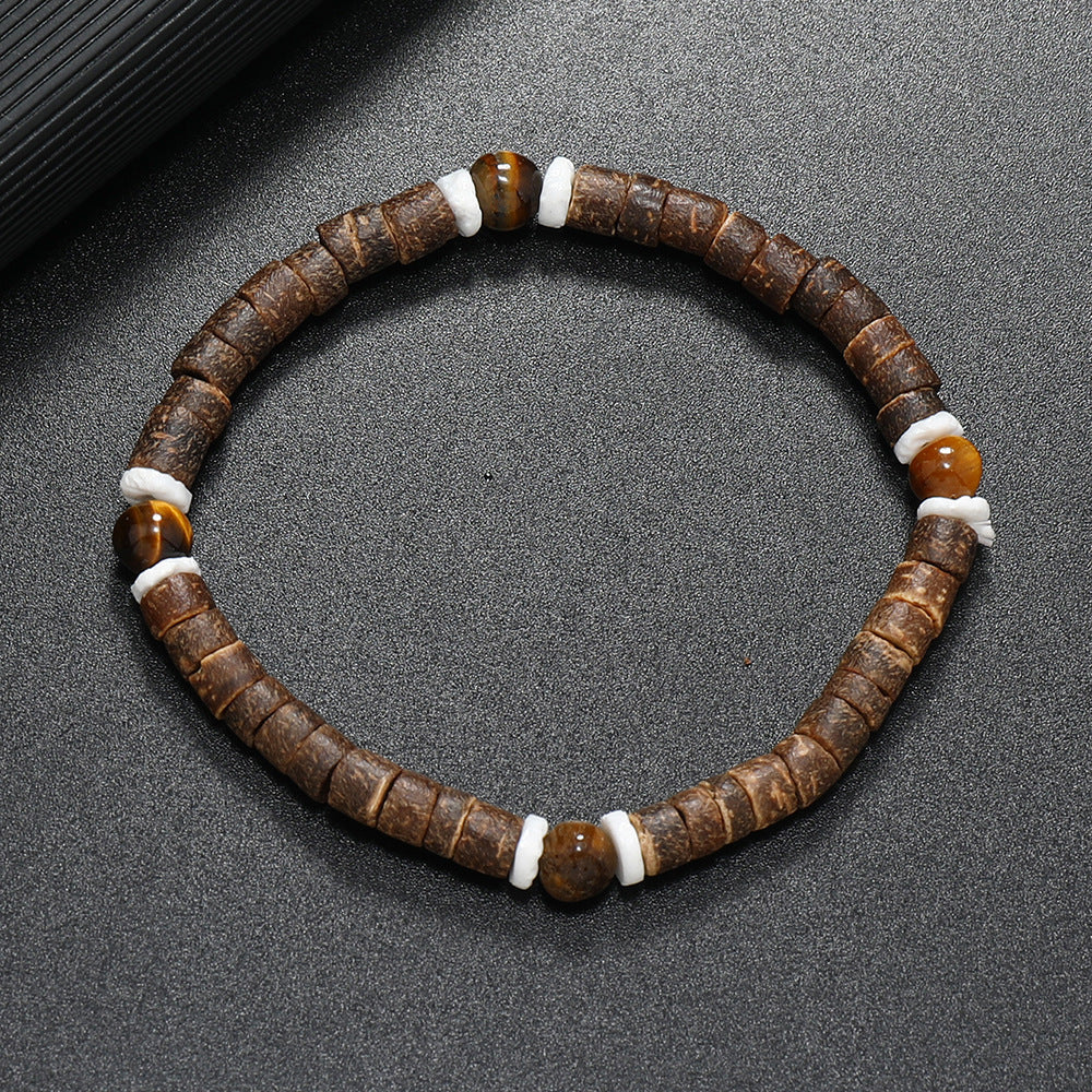 Wholesale Retro Ethnic Style nut Shell Natural Turquoise Bracelet
