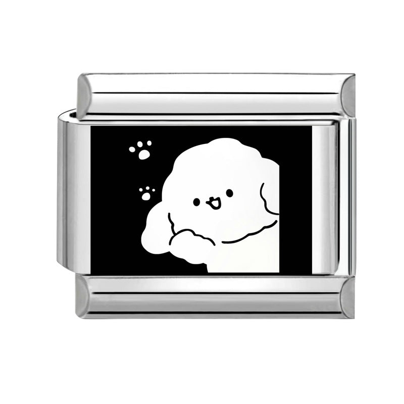 Wholesale 9mm Italian Charm Starter Bracelets DIY Cute Pet Series Stainless Steel Composable Bracelet