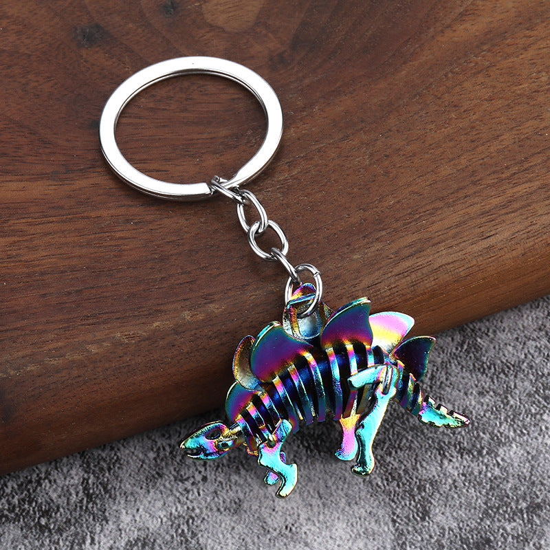 Wholesale Alloy Colorful Skull Dinosaur Keychain