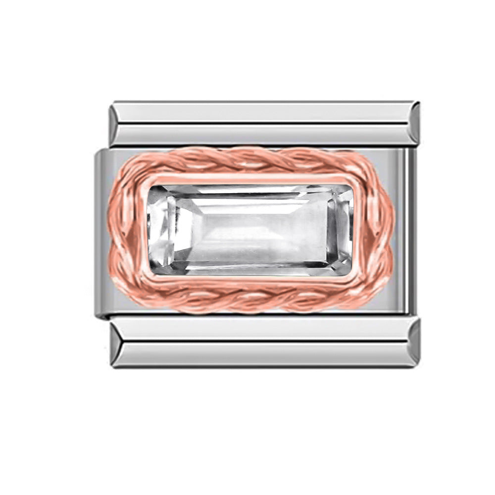 Wholesale  9mm Italian Charm Starter Bracelets DIY square Single Section Creative Stainless Steel Composable Bracelet